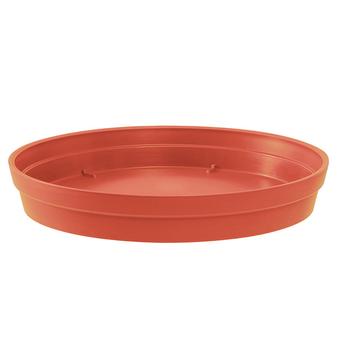 Visuel 1 du produit Soucoupe ronde en plastique coloris terre battue EDA Toscane - Ø 28 x H 4,5 cm