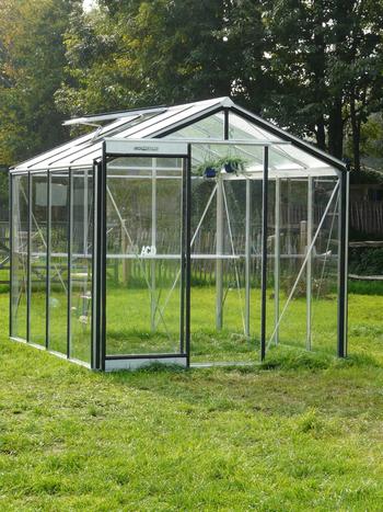 Visuel 1 du produit Serre de jardin R204H coloris gris en aluminium 6,91m² ACD - 232 x 298 cm
