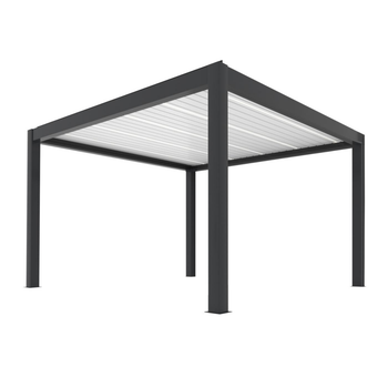 Visuel 1 du produit Pergola Summer autoportée motorisée coloris gris en aluminium - 4 x 4 m