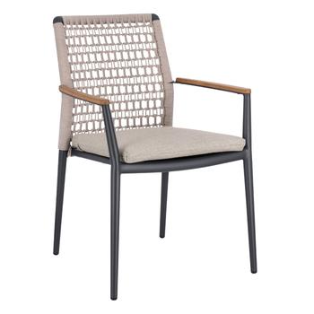 Visuel 1 du produit Fauteuil Maddox alu/teck/corde