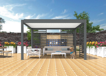 Visuel 1 du produit Claustra pergola gris, ERIS - ZEPHIR - STAR LED, PROLOISIRS Grey