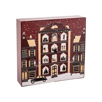 Visuel 1 du produit Calendrier de l’Avent en papier rouge et vert - 33,7 x 8,3 x 32,4 cm