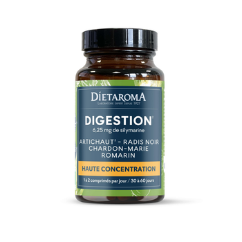 Visuel 1 du produit Complément alimentaire artichaut, radis noir, chardon marie, romarin CIP bio Dietaroma digestion - 60 comprimés