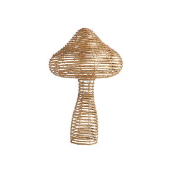 Visuel 1 du produit Décoration lumineuse de Noël champignon en résine tressée coloris marron LED blanc orangé effet flash extérieur - H 58 x Ø 35 cm