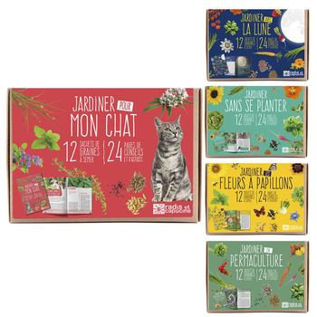 Visuel 1 du produit Coffret 12 sachets Jardiner pour mon chat 12x17 cm