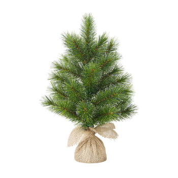 Visuel 1 du produit Sapin artificiel vert avec pied en toile de jute Glendon