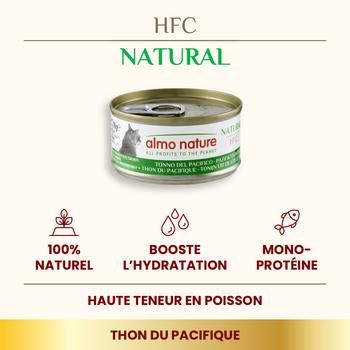 Visuel 1 du produit Pâtée pour chat HFC Natural au thon du Pacifique Almo Nature - 70 g
