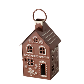 Visuel 1 du produit Lanterne forme grande maison en métal marron Ginger - 13 x 10,5 x 26 cm