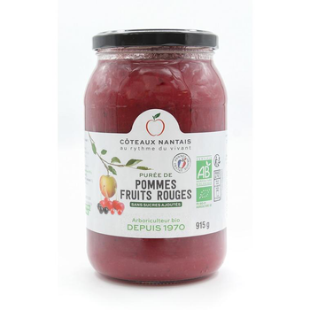 Visuel 1 du produit Purée Pommes Fruits rouges bio bocal 915g