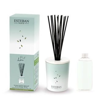 Visuel 1 du produit Bouquet parfumé déco et sa recharge Pur Lin - 100 ml Esteban - 100 ml