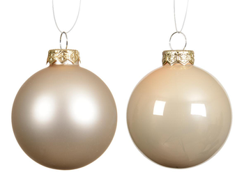 Visuel 1 du produit Ensemble de 6 boules en verre émaillé et mat perle - Ø 8 cm