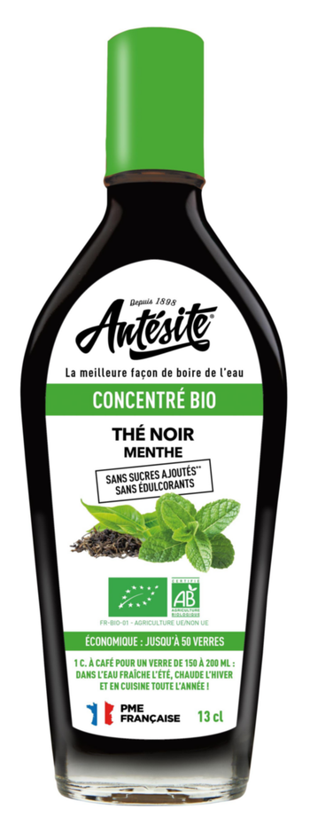 Visuel 1 du produit Concentré bio Thé noir menthe Antésite - Bouteille de sirop de 13 cl