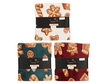 Visuel 1 du produit Plaid en polyester motif biscuit - 170 x 130 cm