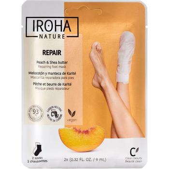 Visuel 1 du produit Masque réparateur pour les pieds à la pêche et au beurre de karité Iroha Nature