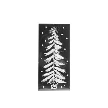 Visuel 1 du produit Décoration de Noël sticker sapin de Noël enneigé en PVC coloris blanc - 23 x 49 cm