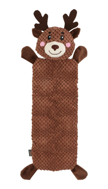 Visuel 1 du produit Peluche plate de Noël pour chien cerf coloris marron Wouapy - grand modèle