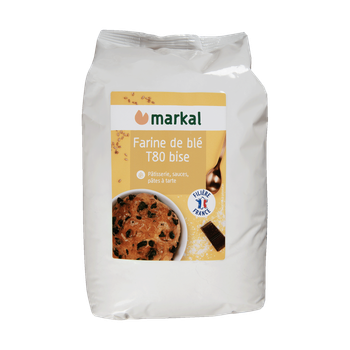 Visuel 1 du produit Farine de blé bise T80 bio en sachet de 1 kg