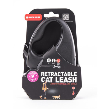 Visuel 1 du produit Laisse rétractable pour chat So Cat noire - taille XS