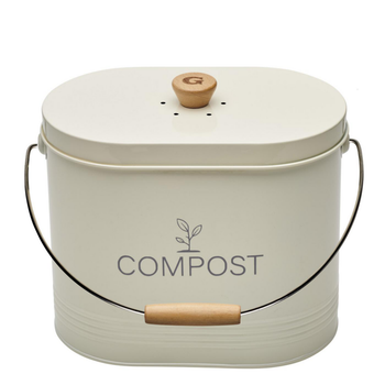 Visuel 1 du produit Seau à compost en métal vert avec filtre Nogent - 7 L