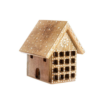 Visuel 1 du produit Maison à poser en bois naturel blanc - 14 x 12 x 13 cm