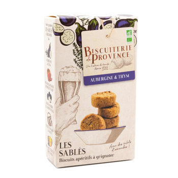 Visuel 1 du produit Sablés aubergine et thym bio Biscuiterie de Provence - 90 g