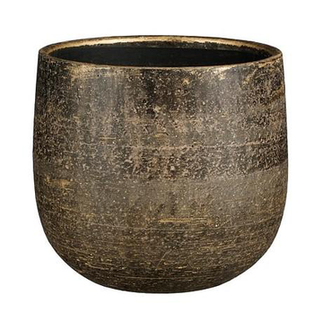 Visuel 1 du produit Cache-pot en céramique coloris bronze métallique Edelman Hollande Marcus – Ø 21 x H 19 cm