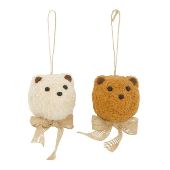 Visuel 1 du produit Décoration à suspendre ours en tissu - 9 x 7 x 12 cm