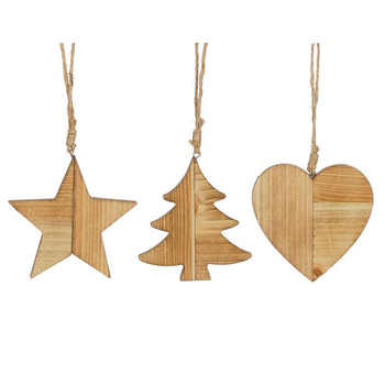 Visuel 1 du produit Décoration à suspendre en bois - 10 x 10 cm