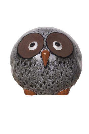 Visuel 1 du produit Figurine hibou en céramique coloris gris Pot&Déco Bubu - Ø 9,5 x H 8 cm