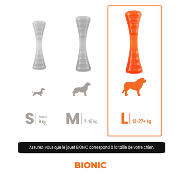 Visuel 1 du produit Jouet pour chien en caoutchouc coloris orange bâton Bionic Urban Stick - Taille L