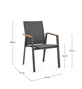 Visuel 1 du produit Fauteuil Capucine coloris gris en bois en aluminium et teck - 59 x 61 x 88 cm