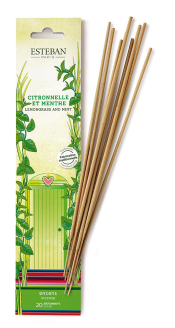 Visuel 1 du produit Encens indien senteur citronnelle et menthe Esteban - 20 batonnets