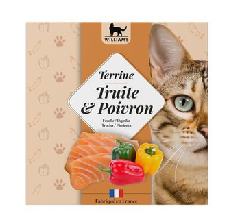 Visuel 1 du produit Alimentation humide complémentaire pour chat terrine truite et poivron William's - 80 g