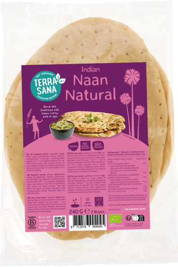 Visuel 1 du produit Pains naan nature bio Terra Sana – 2 x 120 g