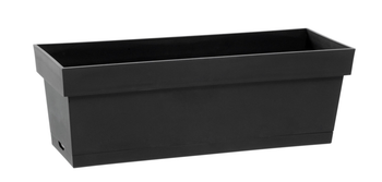 Visuel 1 du produit Jardinière toscane Poetic botanic® avec plateau clipsé coloris gris en plastique recyclé 10 L - 50 x 18 x 16,7 cm