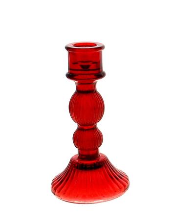Visuel 1 du produit Bougeoir en verre rouge Tradition - Ø 8 x H 15 cm