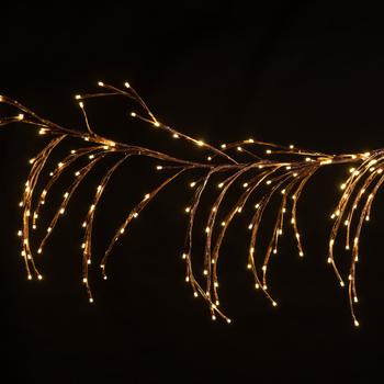 Visuel 1 du produit Décoration branche lumineuse LED blanc chaud câble marron connectable 3 fois intérieur extérieur - 2 m