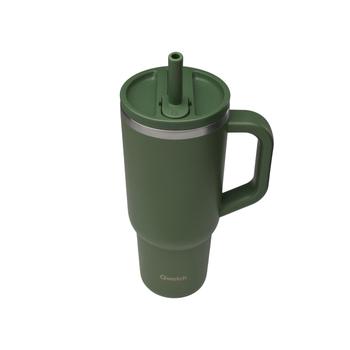 Visuel 1 du produit Travel cup isotherme en inox avec bouchon étanche Qwetch Matt kaki - 900 ml