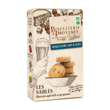 Visuel 1 du produit Sablé apéritif roquefort et noix bio Biscuiterie de Provence - 90 g