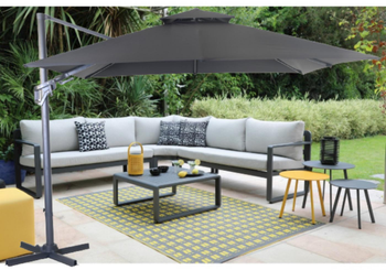 Visuel 1 du produit Parasol déporté bio, orientable et inclinable, gris - PROLOISIRS NH - 3x3m