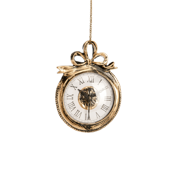 Visuel 1 du produit Pendule vintage en plastique imitation laiton - 11,5 x 13 cm