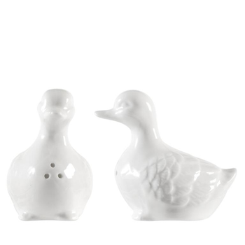 Visuel 1 du produit Salière en porcelaine blanche forme Canard - 8 x 5 x 9 cm