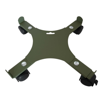 Visuel 1 du produit Support de pot 4 roulettes extensible en acier vert kaki Louis Moulin - 34/51 cm