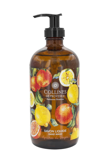 Visuel 1 du produit Savon liquide en flacon pompe senteur Agrumes du Verger Collines de Provence – 470 ml