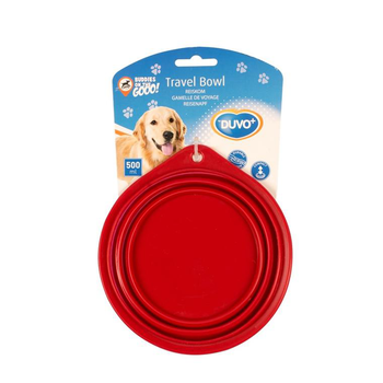 Visuel 1 du produit Gamelle de voyage pour chien en silicone coloris rouge Duvoplus - 500 ml