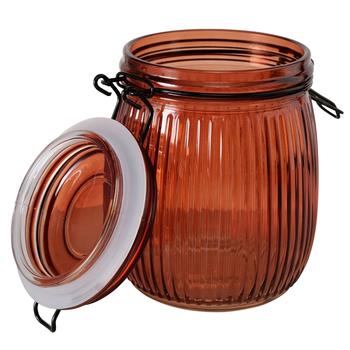 Visuel 1 du produit Bocal de stockage en verre laqué coloré 750 ml Zenda - Ø 11 x H 14 cm