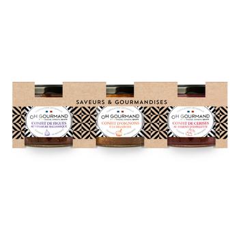 Visuel 1 du produit Trio de confits d’oignons rouges, poires et figues Oh Gourmand - 300 g