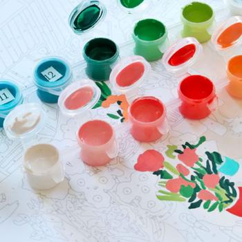 Visuel 2 du produit Peinture au numéro Marché aux fleurs Petit Pinceau by La Petite Épicerie - 25,5 x 33 cm