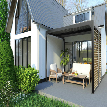 Visuel 1 du produit Pergola bioclimatique coloris gris en aluminium - 3,6 x 3 m