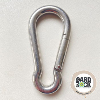 Visuel 1 du produit Mousqueton pour hamac ou voile d'ombrage coloris gris en inox Gard&Rock - Ø 8 cm